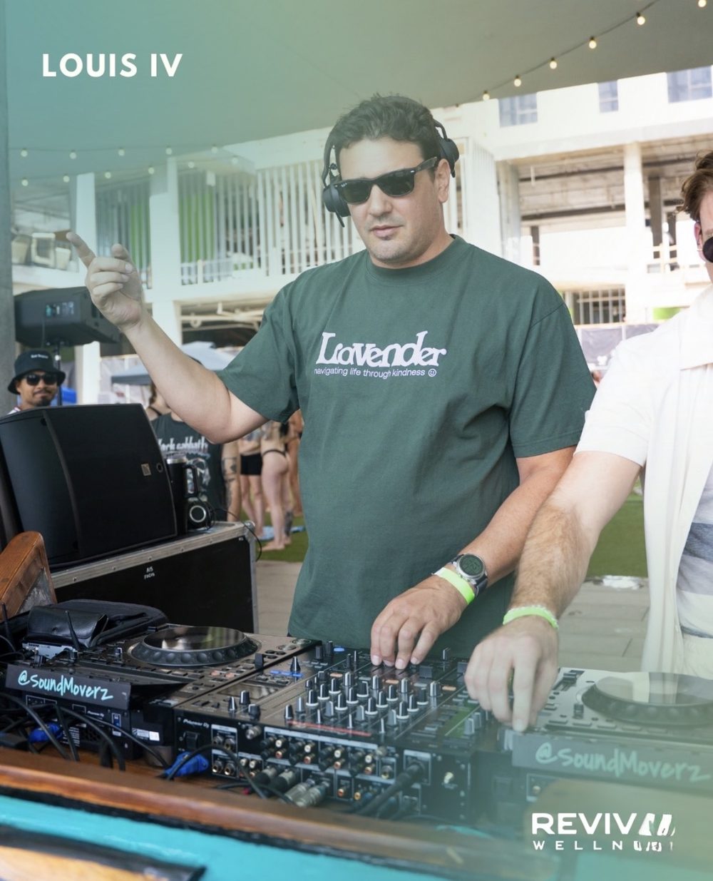 Louis IV DJing an outdoor Revival Wellness event in Phoenix